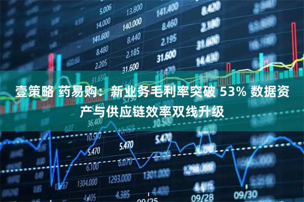 壹策略 药易购：新业务毛利率突破 53% 数据资产与供应链效率双线升级