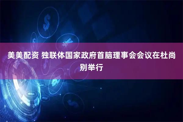 美美配资 独联体国家政府首脑理事会会议在杜尚别举行