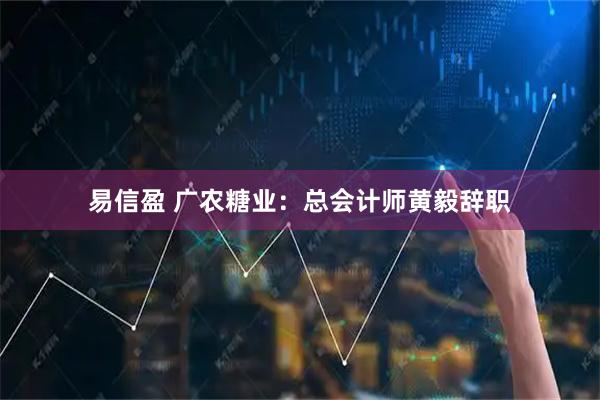 易信盈 广农糖业：总会计师黄毅辞职
