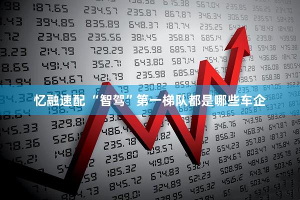 忆融速配 “智驾”第一梯队都是哪些车企